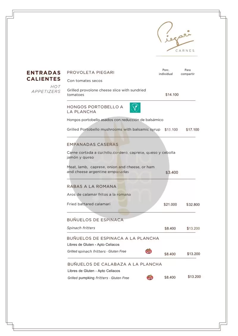 Piegari Carnes Menu with Prices p3