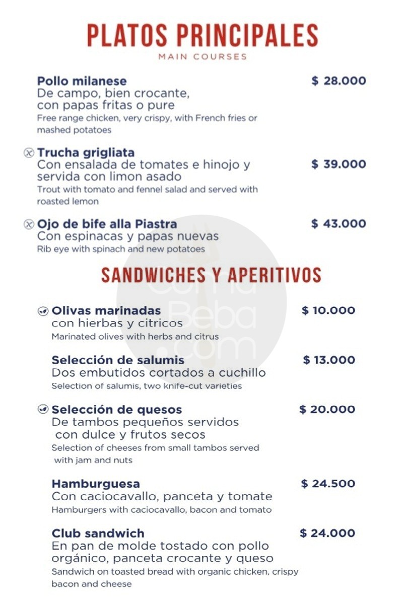 Aldo’s Restoran Carta con Precios p2