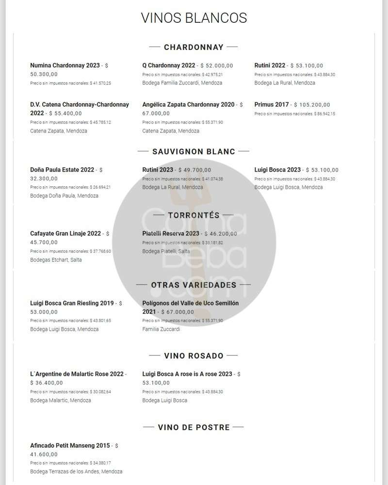 Alvear Grill – Carta de Vinos – p3