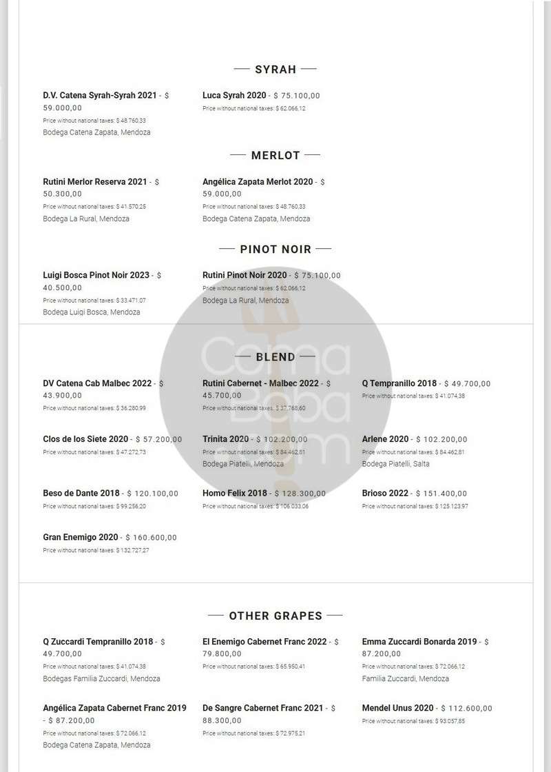 Alvear Grill Wine List – p2