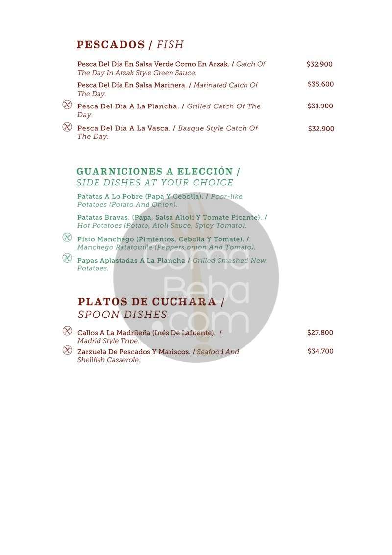 El Burladero Menu with Prices p4