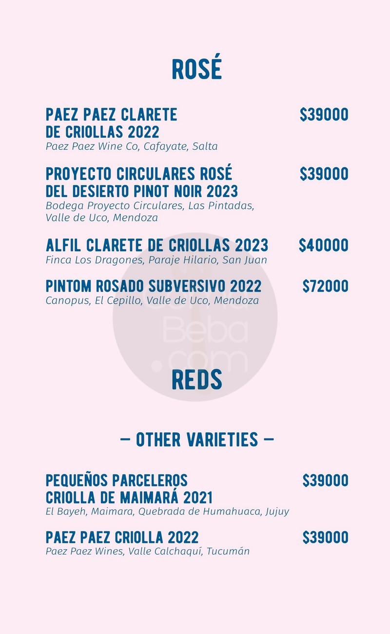 Florería Atlántico Wine List p5