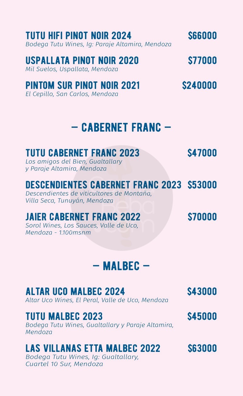 Florería Atlántico Wine List p7