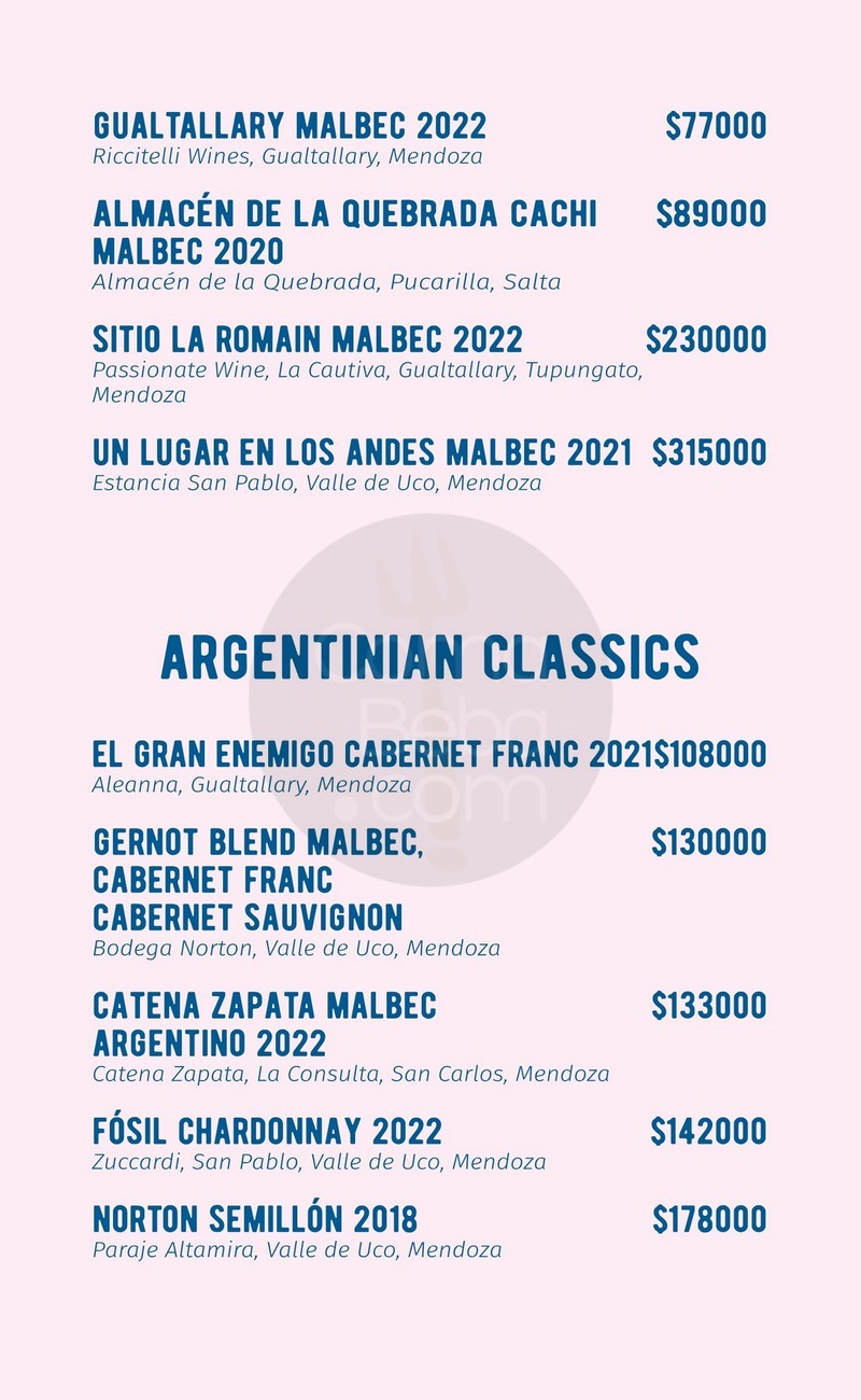 Florería Atlántico Wine List p8