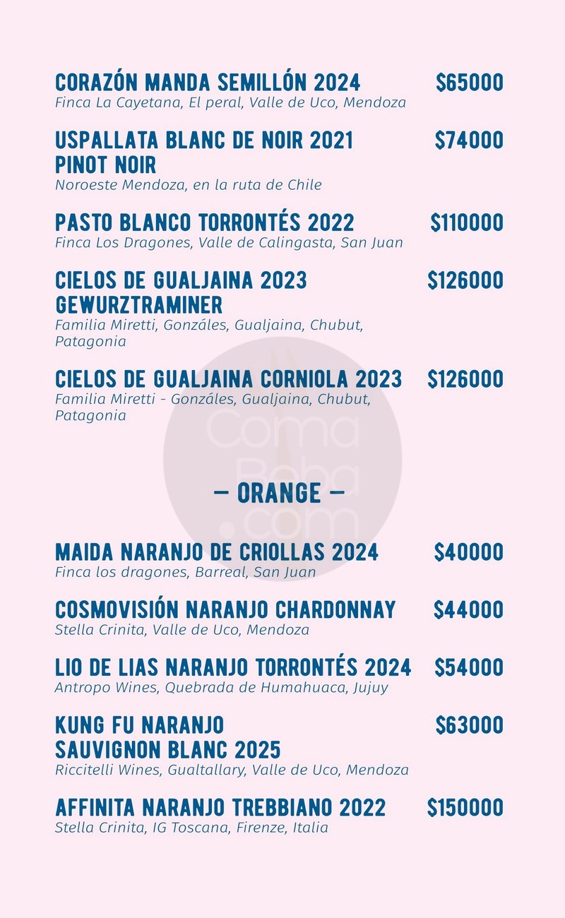 Florería Atlántico Wine List p3