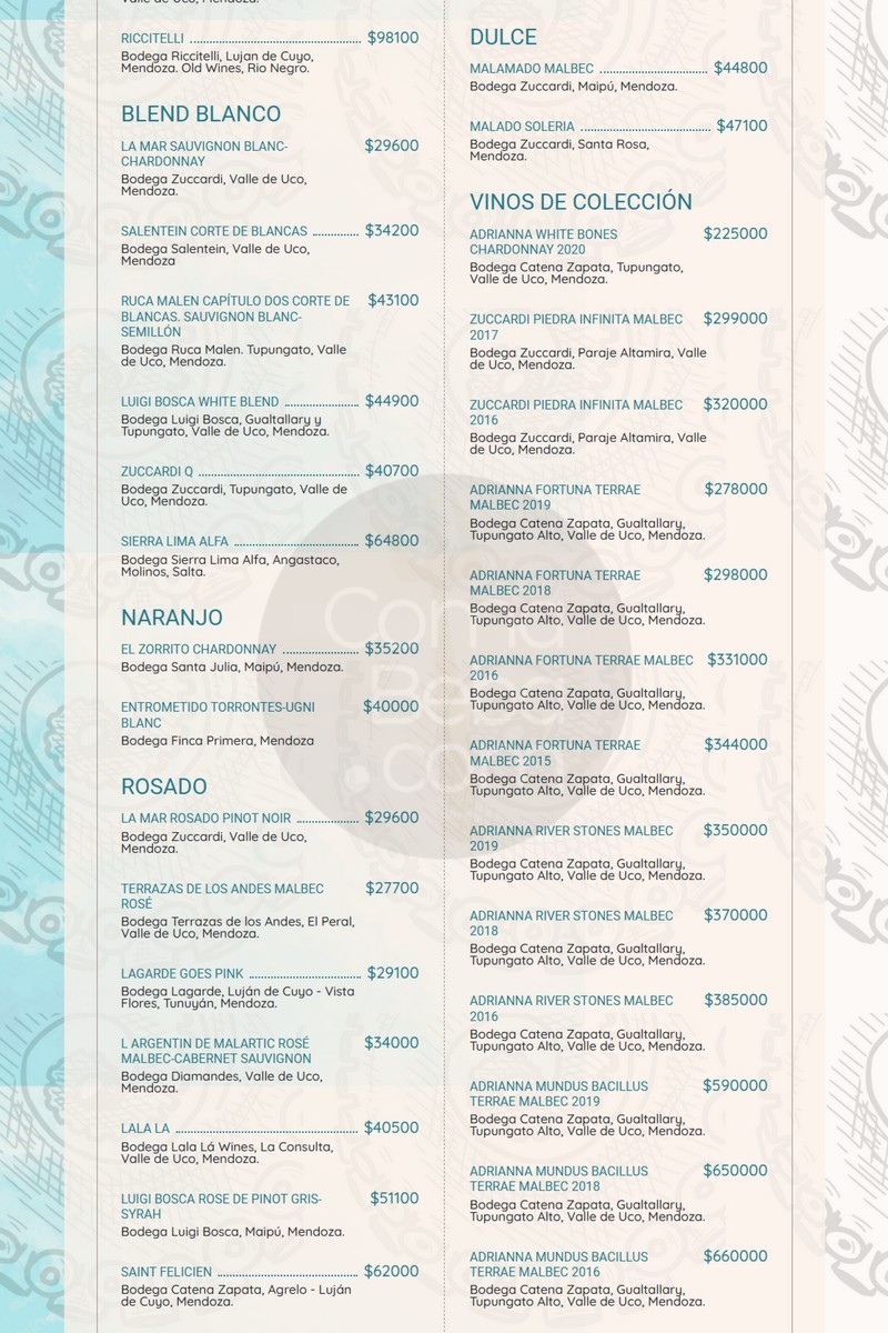 La Mar Buenos Aires Carta de Vinos p4