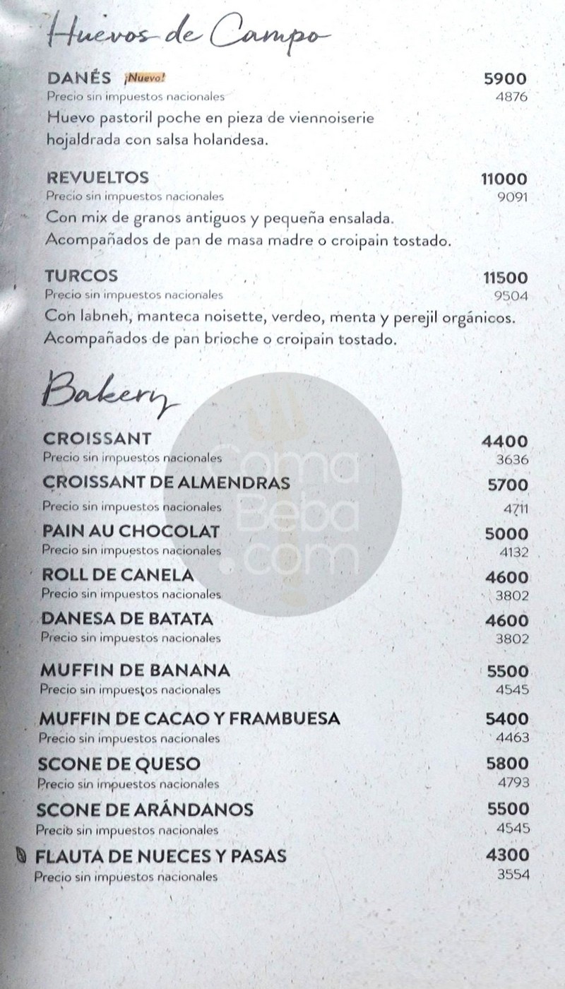 Le Pain Quotidien – Carta con precios p2