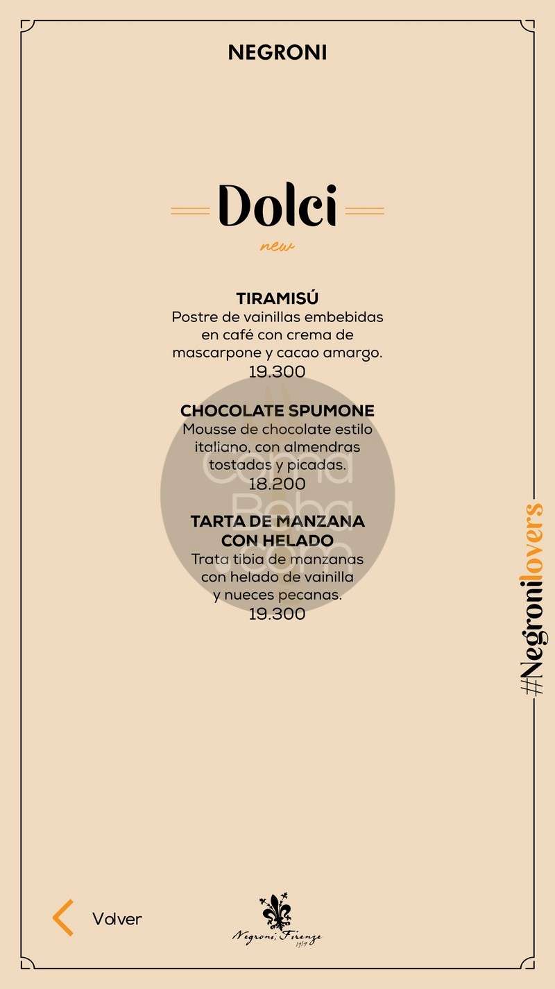 Negroni Recoleta Menu with Prices p10