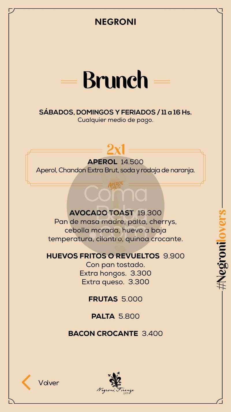 Negroni Recoleta Menu with Prices p11
