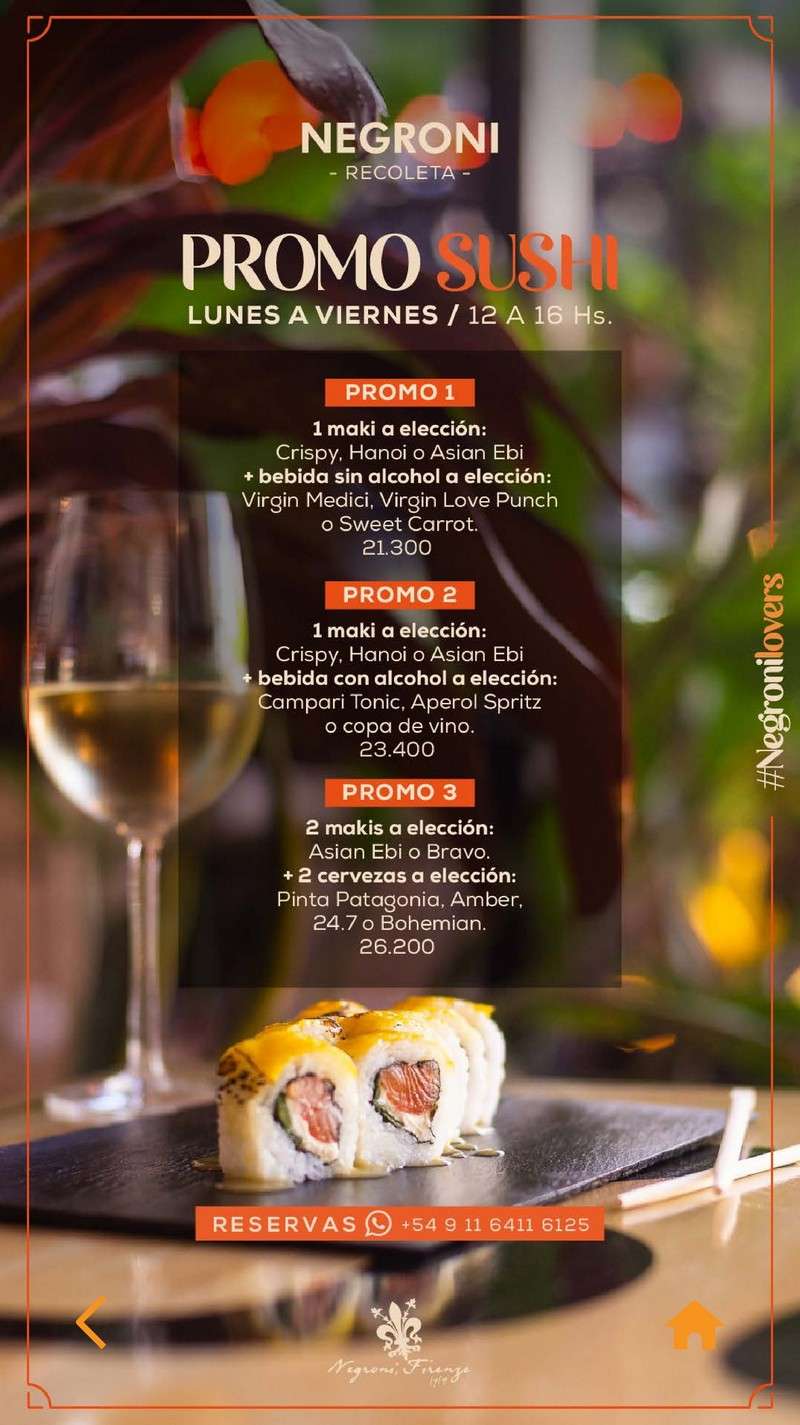 Negroni Recoleta Menu with Prices p15