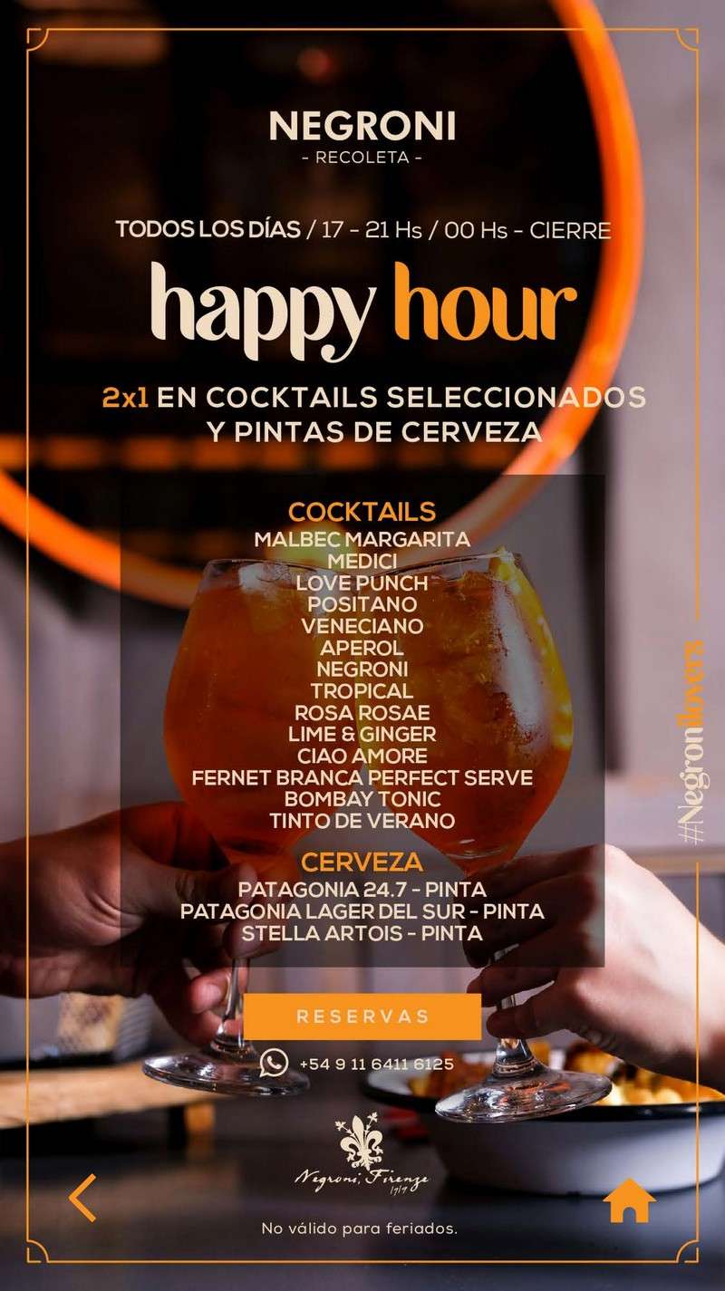 Negroni Recoleta Menu with Prices p16