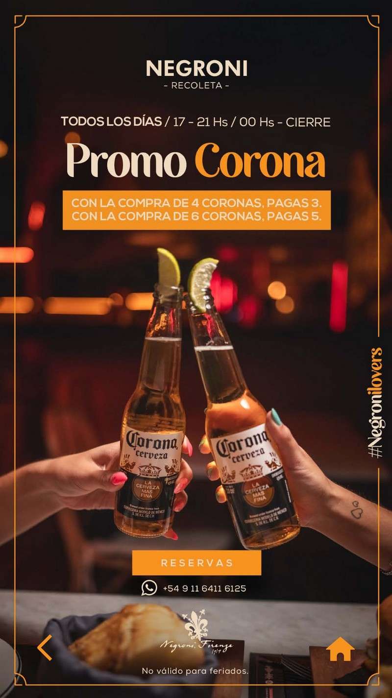 Negroni Recoleta Menu with Prices p19
