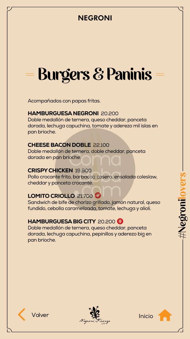 Negroni Recoleta Menu with Prices p3