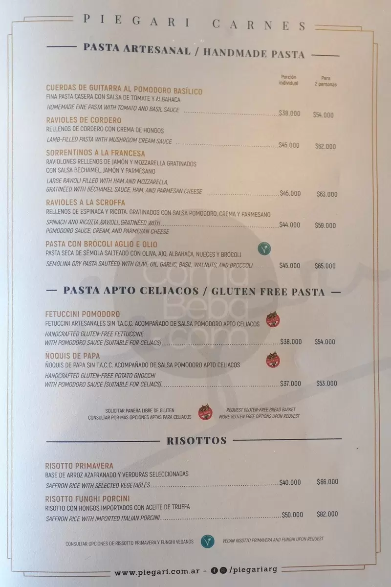 Piegari Carnes Menu with Prices p8