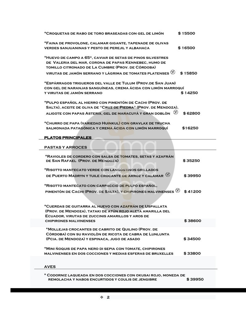 Roux – Carta con Precios p2