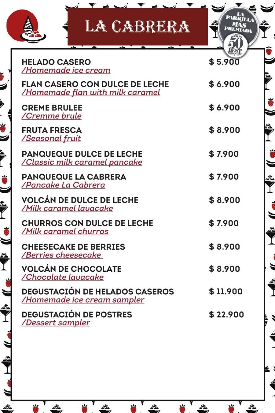 La Cabrera Menu p3