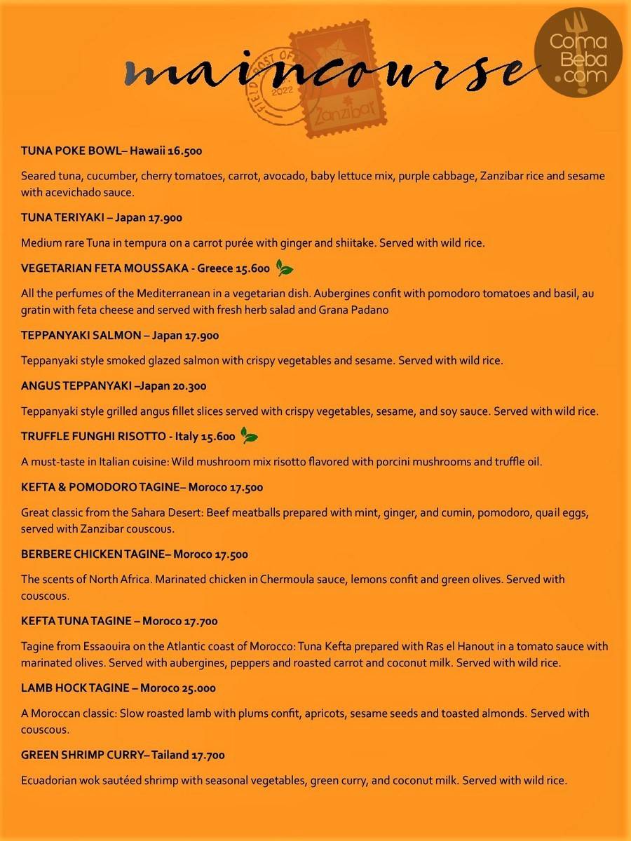 Zanzíbar – Menu p2