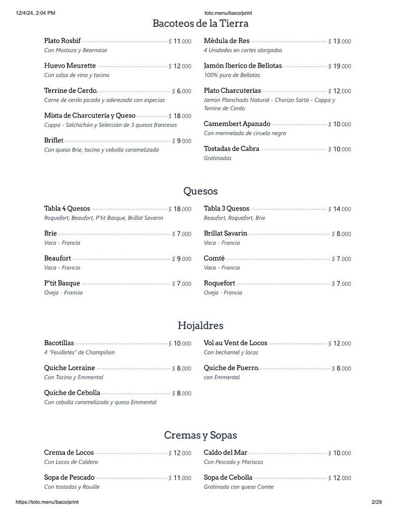 Baco Menu p2