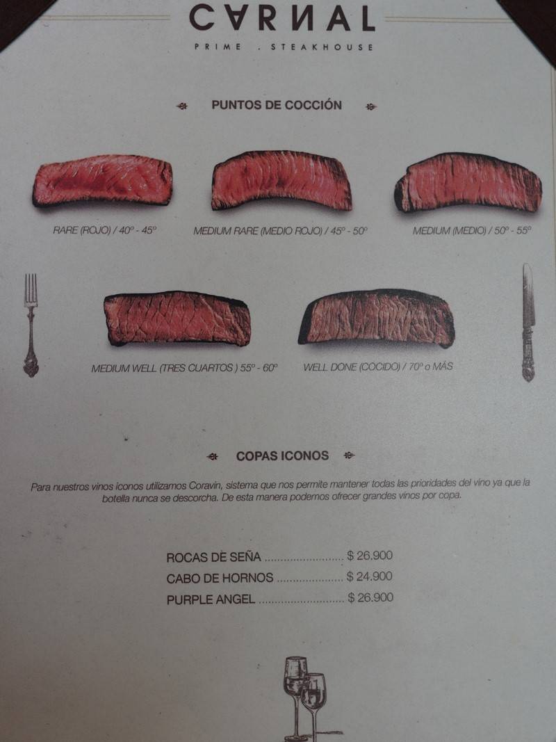 Carnal Prime Santiago Menu with Prices