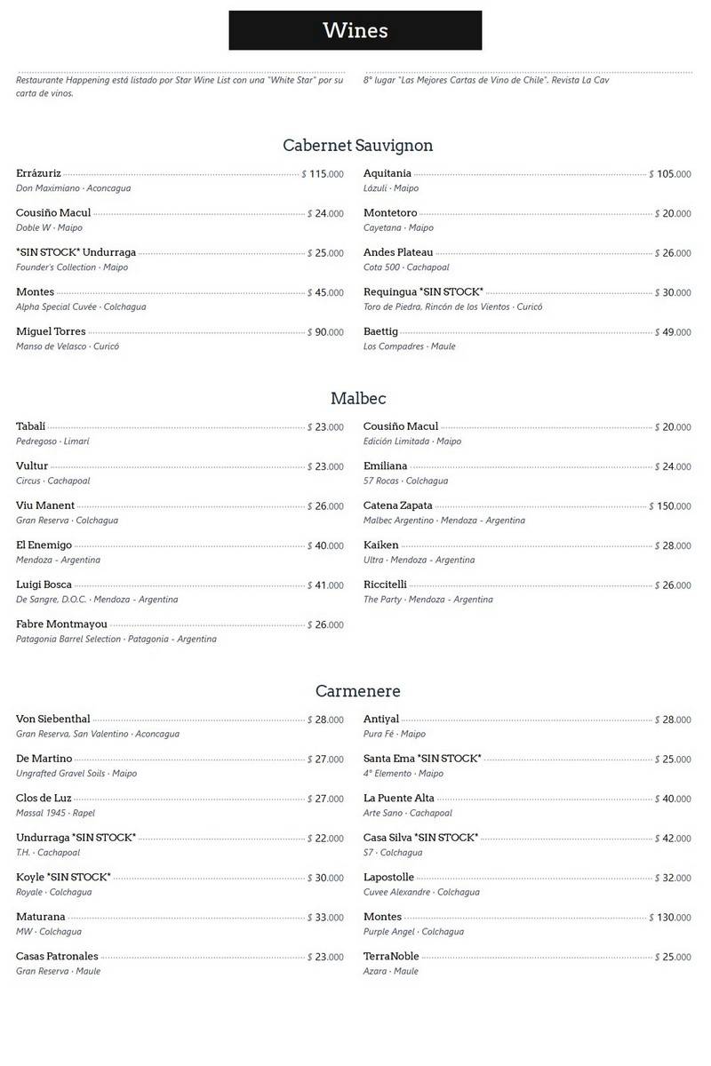 Happening Santiago Menu p6