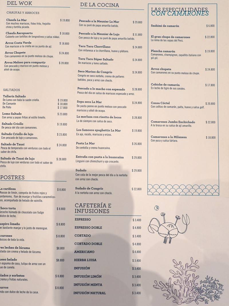 La Mar Santiago Menu p3