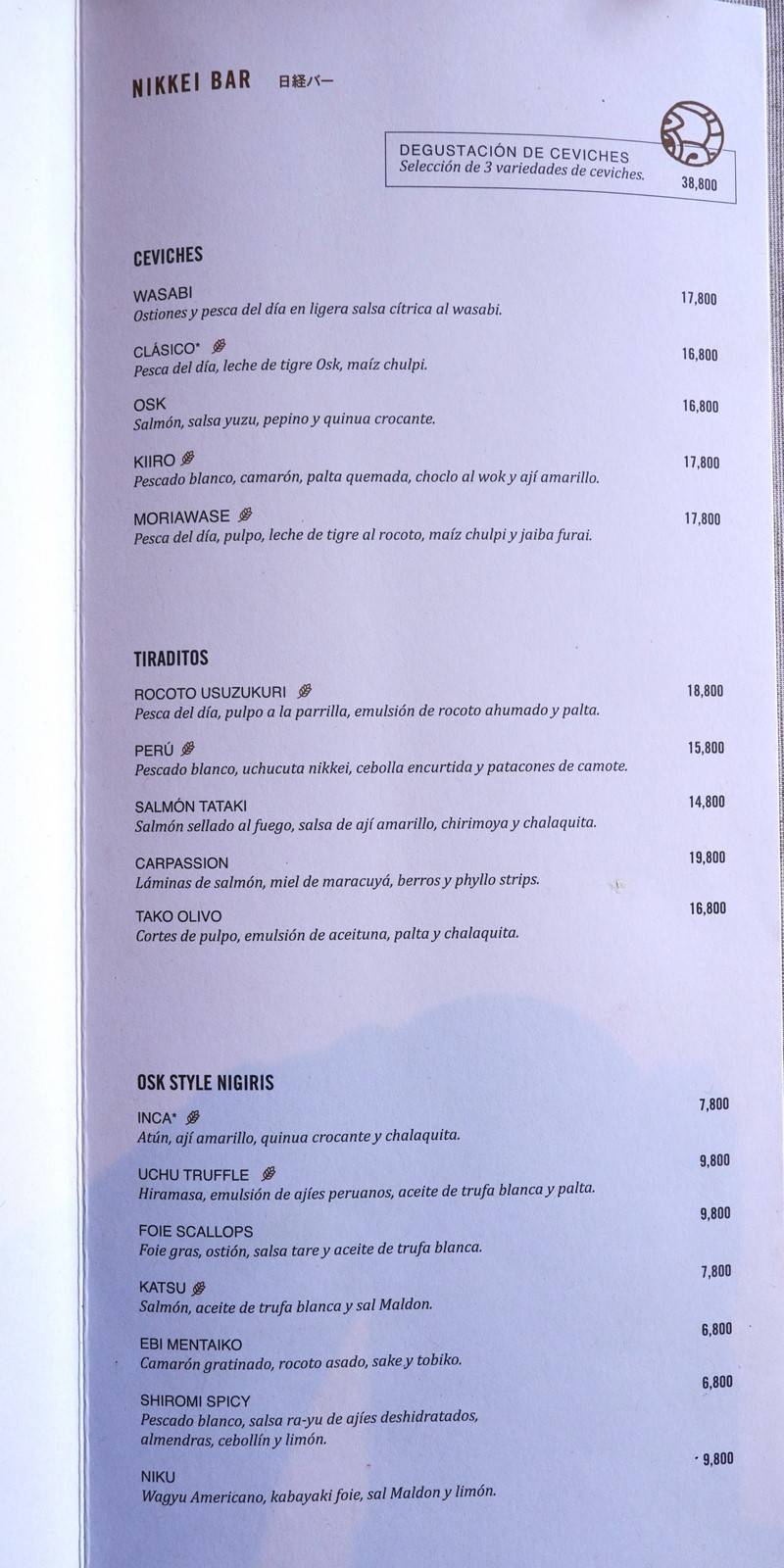 Osaka Santiago – Carta con Precios p2