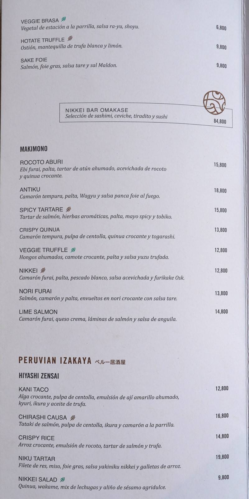 Osaka Santiago – Carta con Precios p3