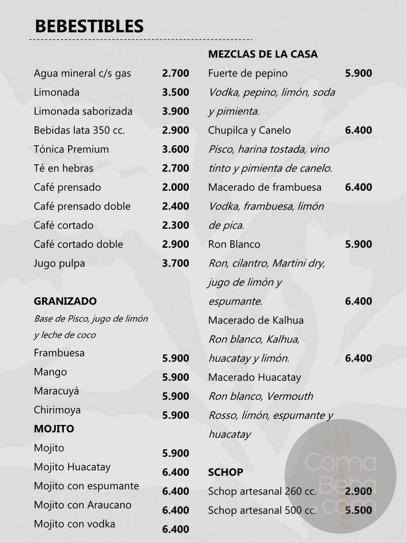 Peumayen Ancestral Food Menu p10