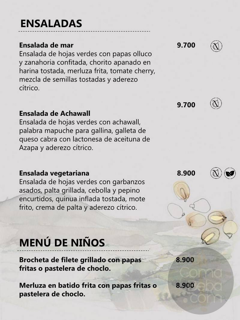 Peumayen Ancestral Food Menu p6