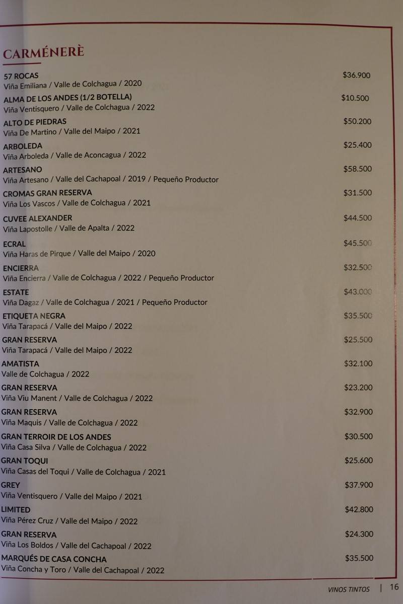 Rubaiyat Steakhouse Santiago Menu p13