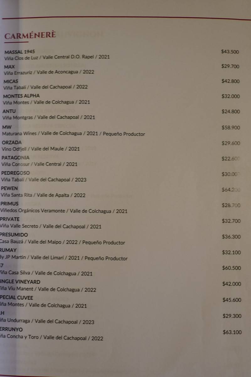 Rubaiyat Steakhouse Santiago Menu p14