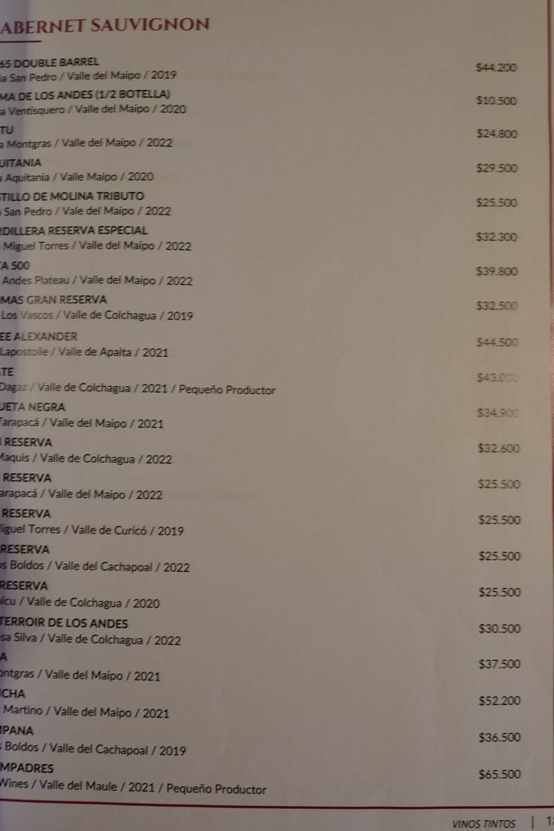 Rubaiyat Steakhouse Santiago Menu p15