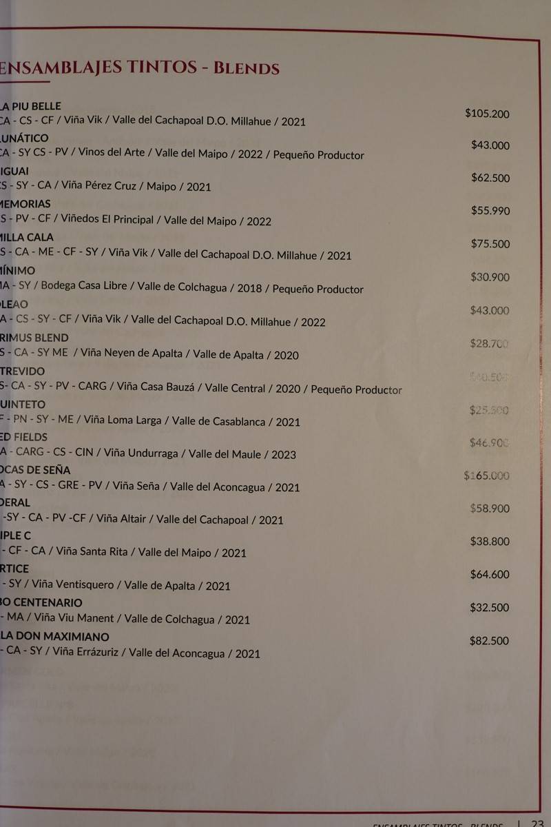 Rubaiyat Steakhouse Santiago Menu p19