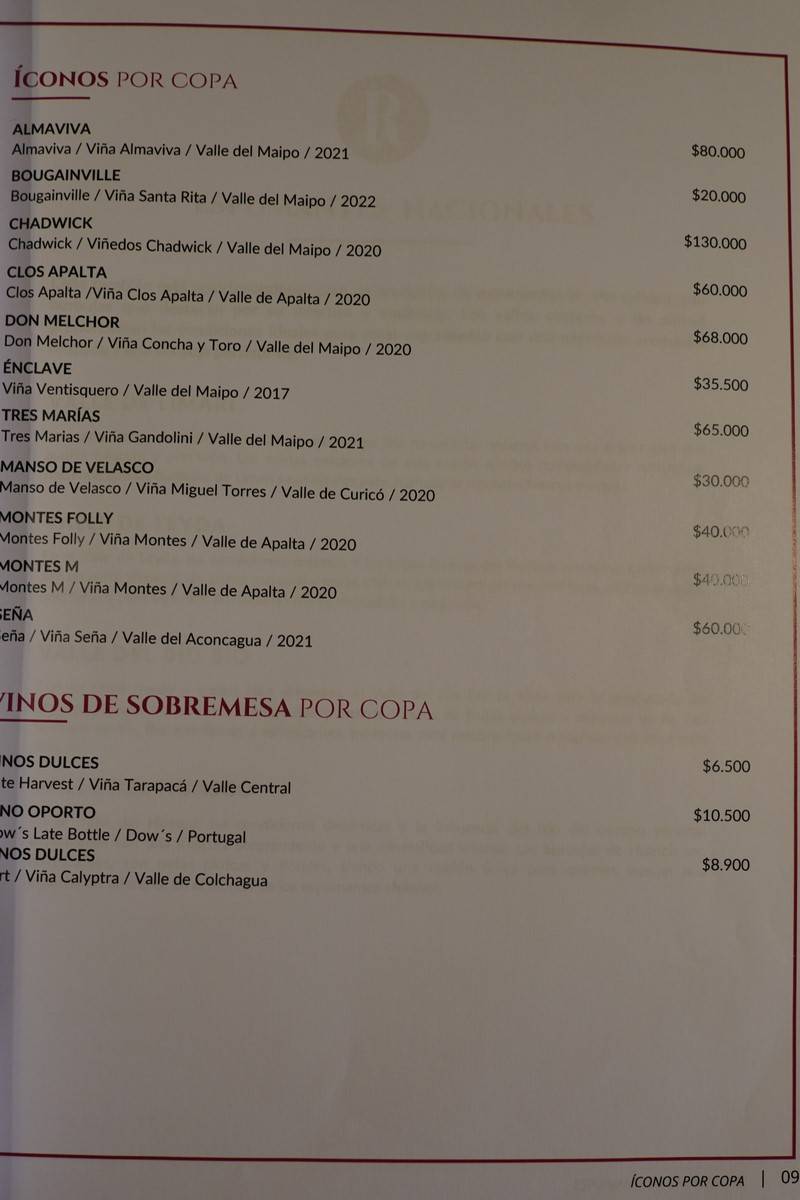 Rubaiyat Steakhouse Santiago Menu p9