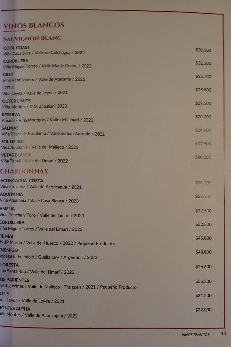 Rubaiyat Steakhouse Santiago Menu p11