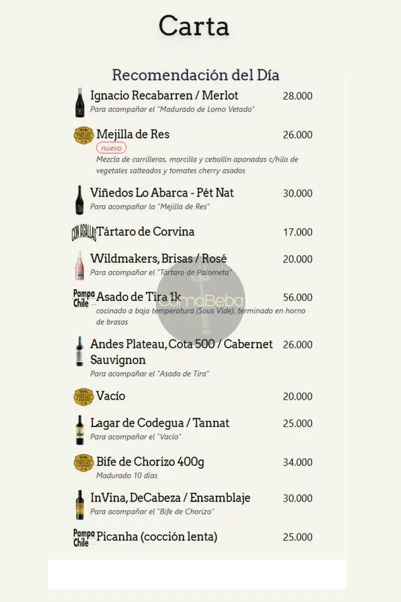 Happening Santiago Menu – December 2024