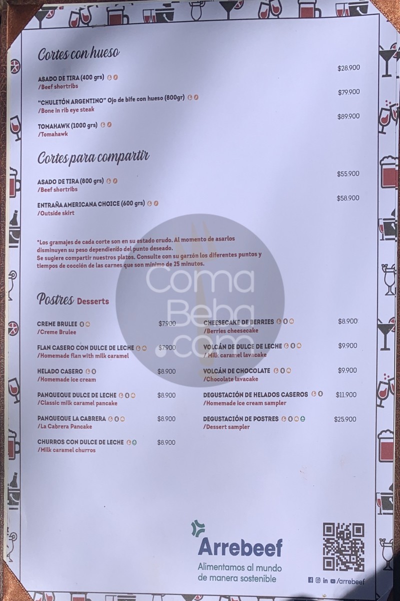 La Cabrera – Carta p8