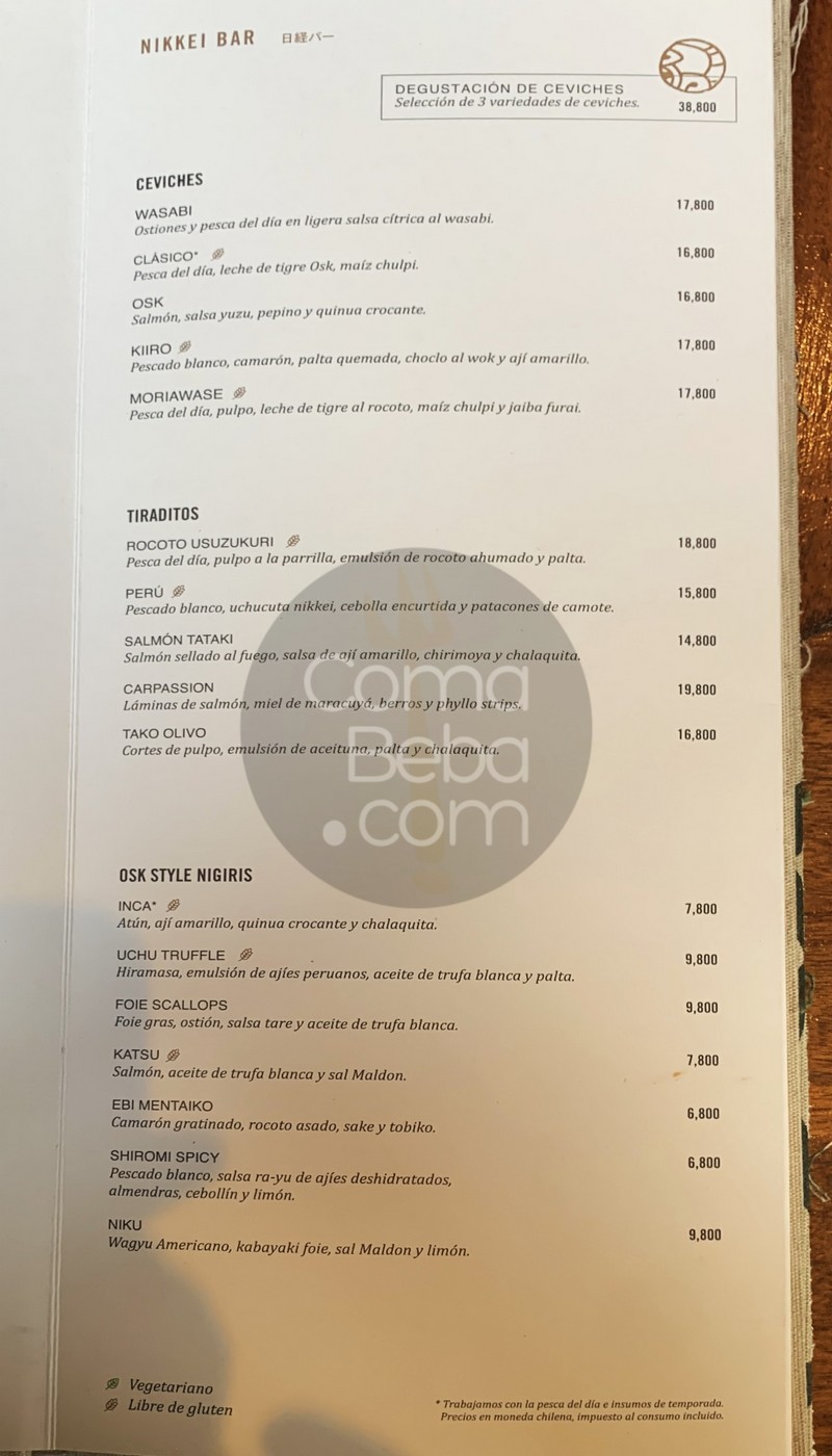 Osaka Santiago – Carta con Precios p2