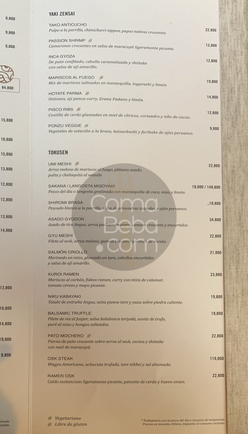 Osaka Santiago – Carta con Precios p4