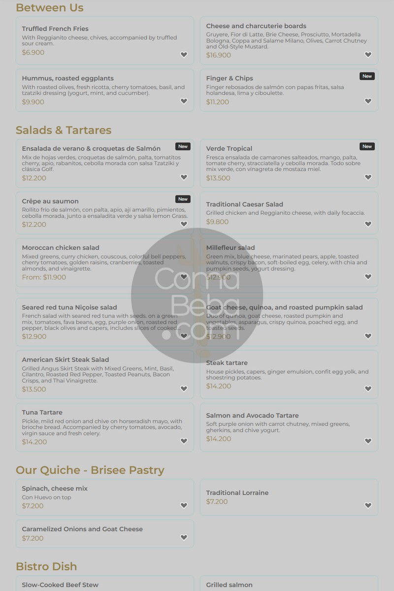 Millefleur Café Bistro – Carta p1