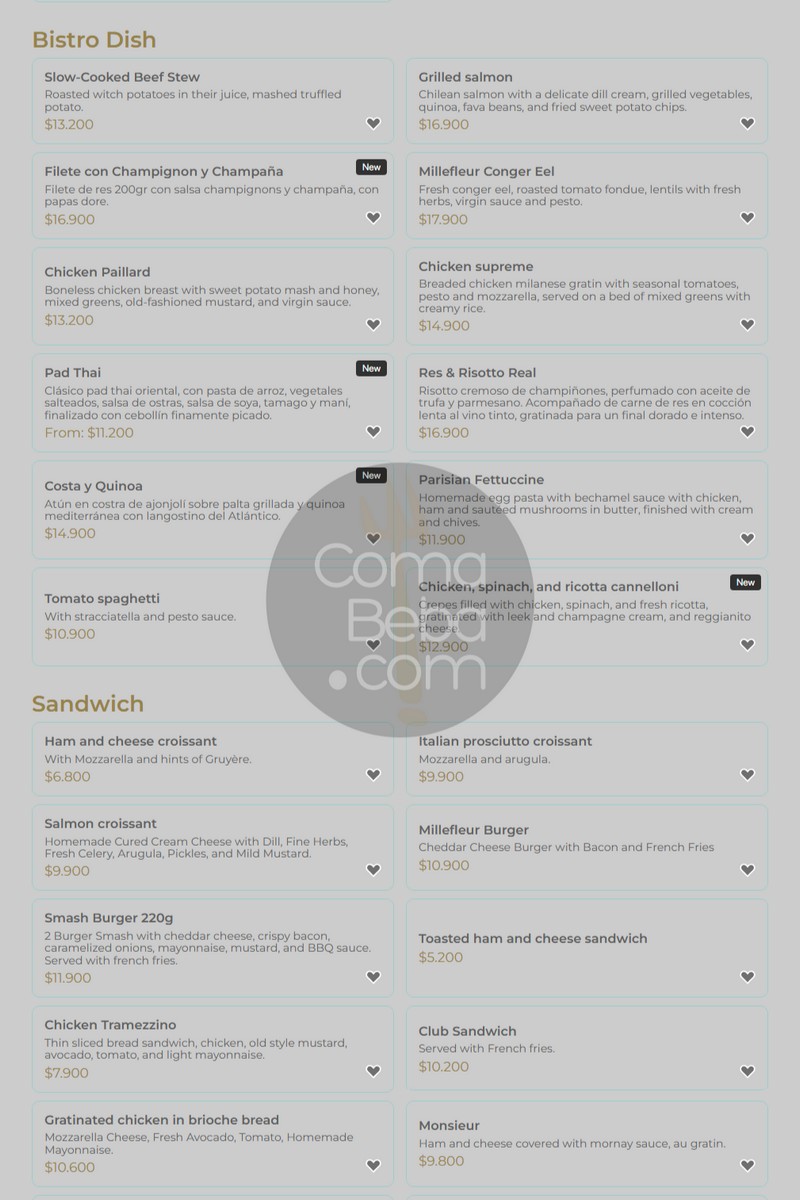 Millefleur Café Bistro – Carta p2