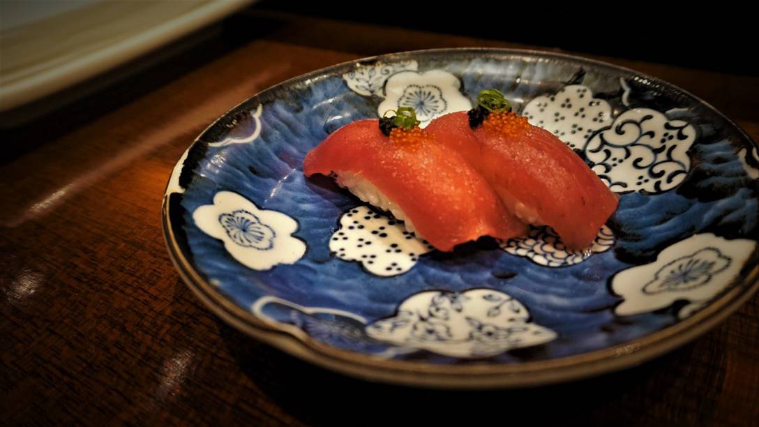 Bluefin Tuna Nigiri and Caviar at Hanzo