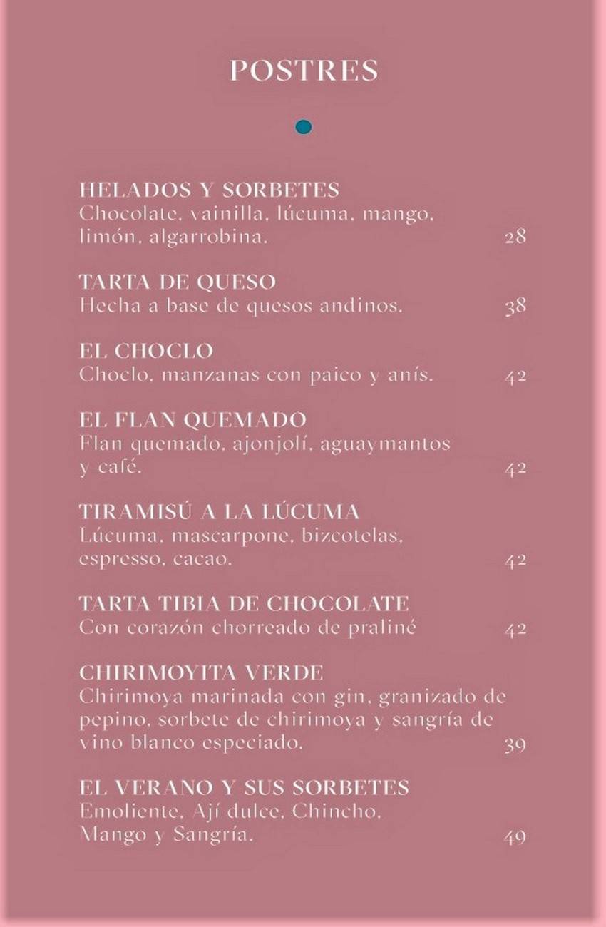 Astrid y Gastón Menu with Prices p6