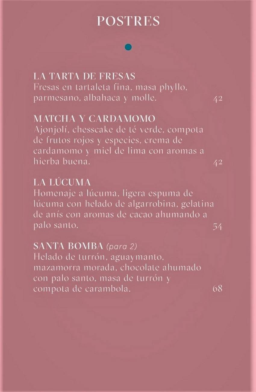 Astrid y Gastón Menu with Prices p7