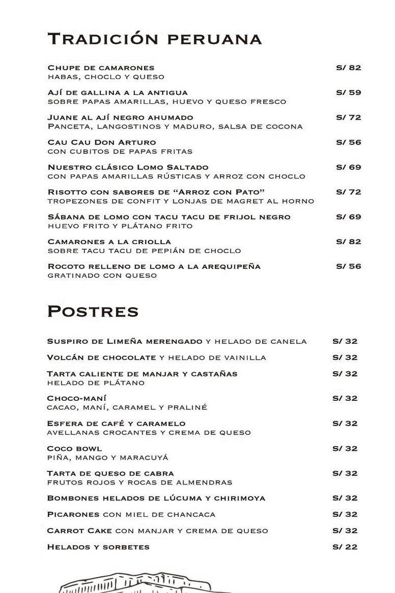 Huaca Pucllana – Carta con Precios p3