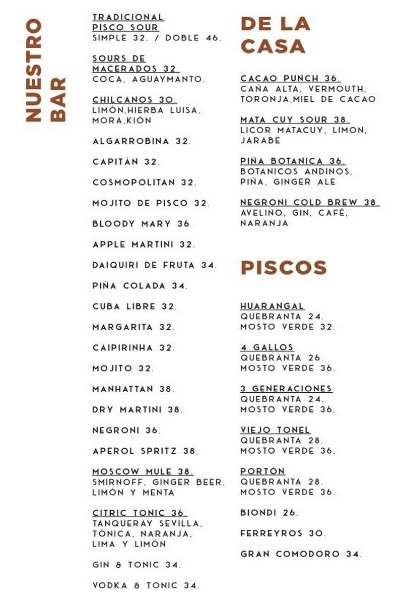 Huaca Pucllana Menu with Prices p4