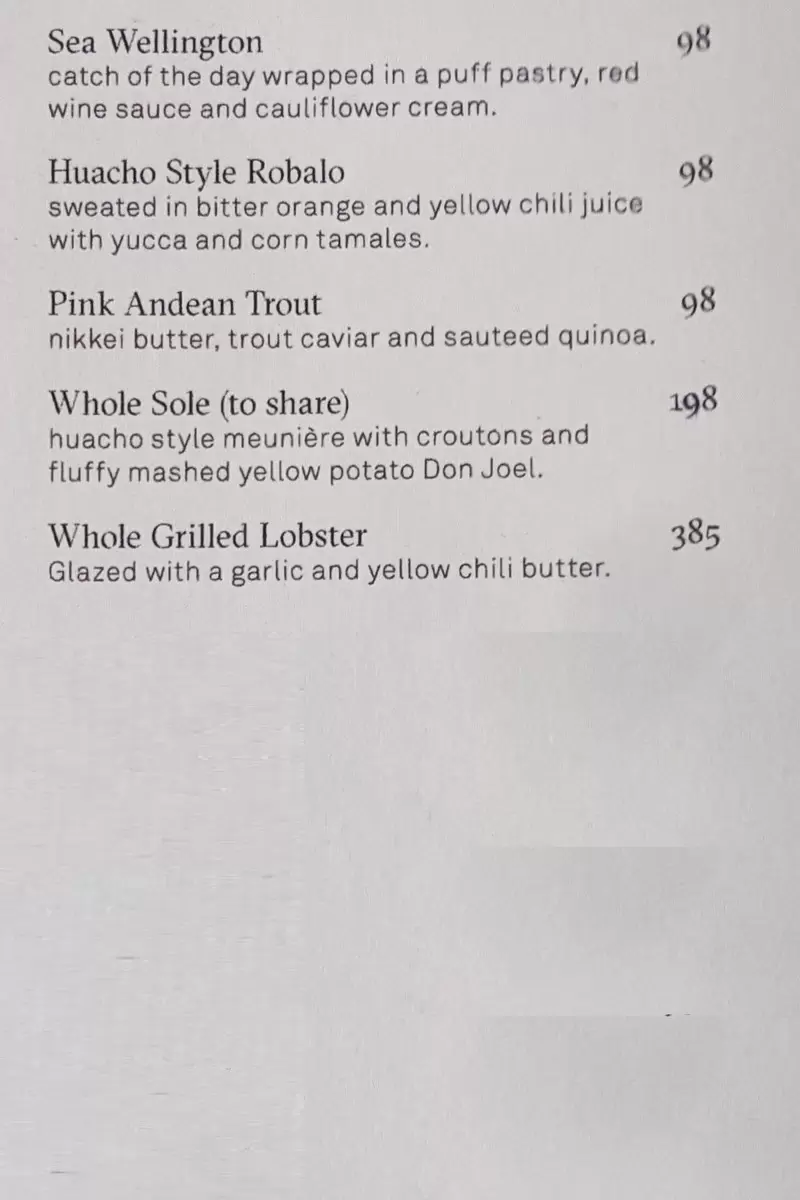 Astrid y Gastón Menu with Prices p7