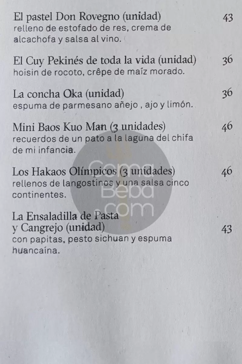 Astrid y Gastón – Carta con Precios p2