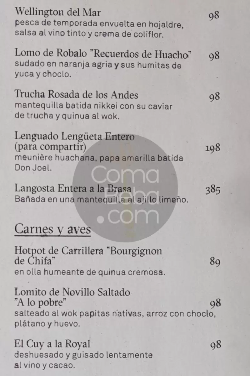 Astrid y Gastón – Carta con Precios p3