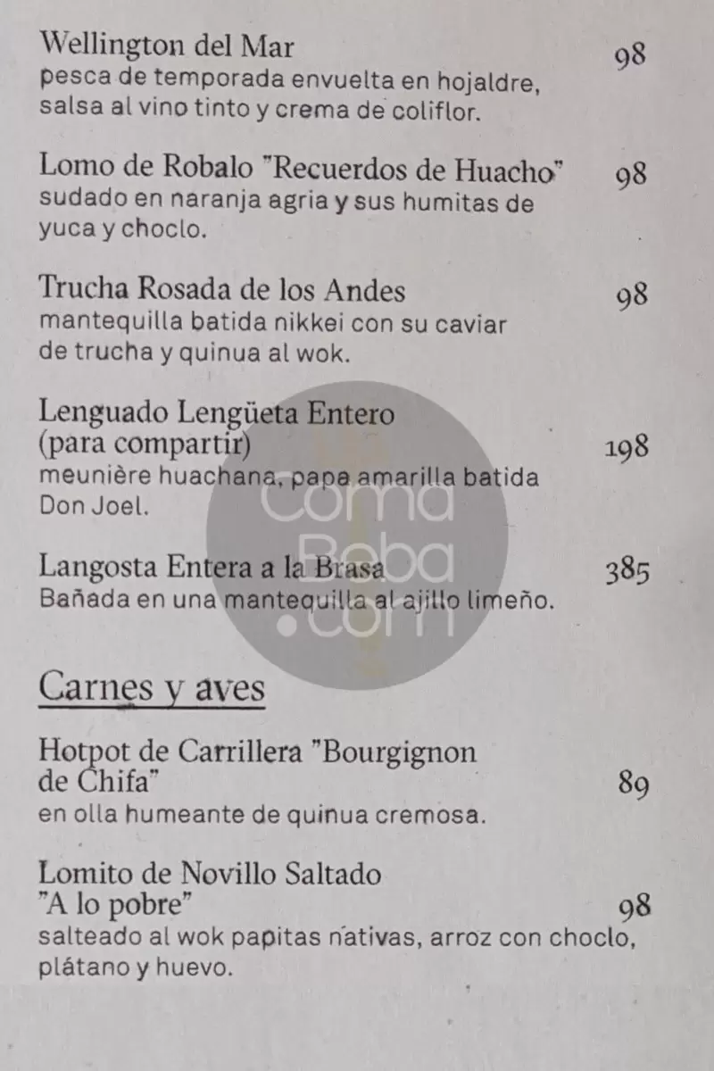 Astrid y Gastón – Carta con Precios p7